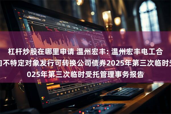 杠杆炒股在哪里申请 温州宏丰: 温州宏丰电工合金股份有限公司向不特定对象发行可转换公司债券2025年第三次临时受托管理事务报告